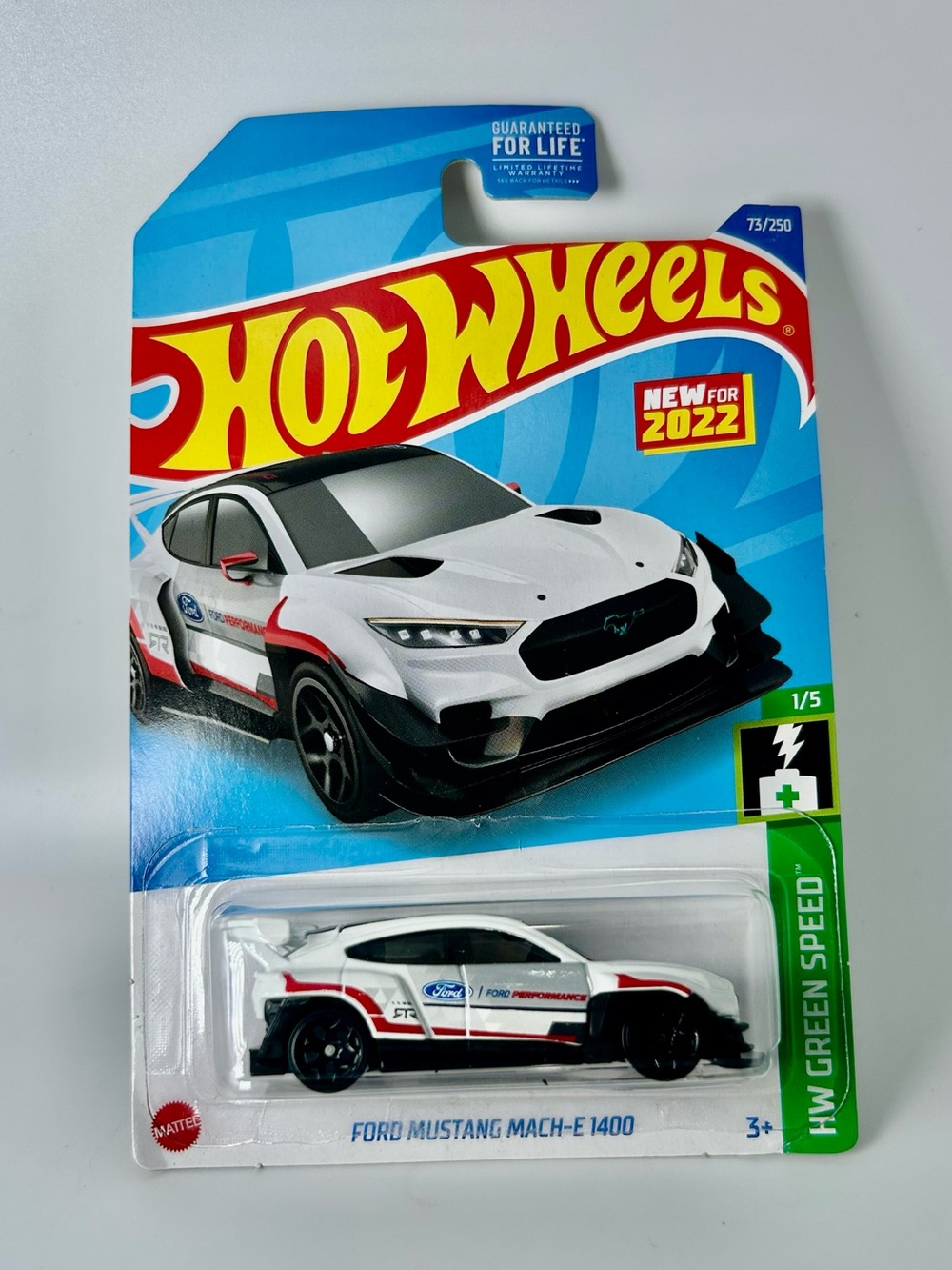 Hot Wheels 2022 HW Green Speed White Ford Mustang Mach-E 1400 New For 2022